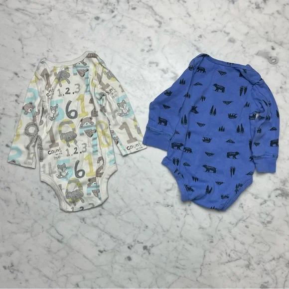 Koala Baby Carter's Bear Animal Print Long Sleeve Bodysuit 6M - Picture 8 of 8